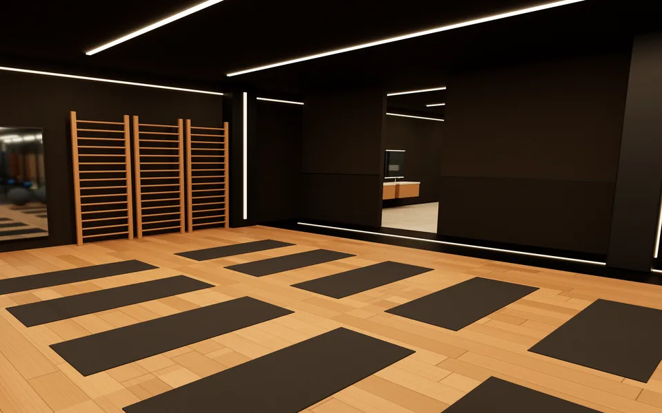 Eye-level interior render of the Mobility zone